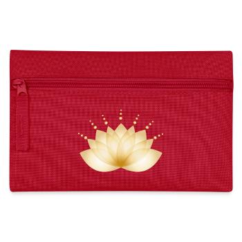 Goldene Blüte transparent stilisiert - Federtasche - Rot - Vorne