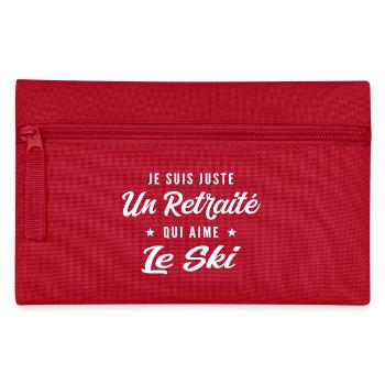 Pensionierter Skienthusiast - Federtasche - Rot - Vorne