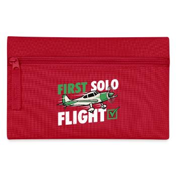 Erster Solo-Flugpilot Humor Aviation Student - Federtasche - Rot - Vorne