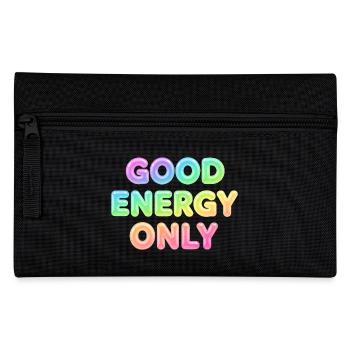 Good Energy Only – Positive Statement Typography - Pencil Case - black - Front