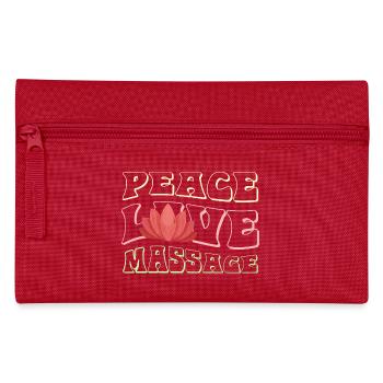 Frieden Liebe Massage Lotus - Federtasche - Rot - Vorne