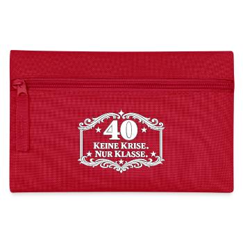 40er Geburtstag – Keine Krise Nur Klasse - Federtasche - Rot - Vorne