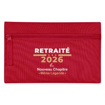 Retraité 2026 – Humour Retraite - Trousse - rouge - Devant