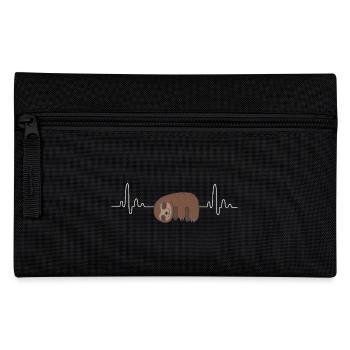 Lazy Chiller Sloth Humor T-Shirt - Pencil Case - black - Front