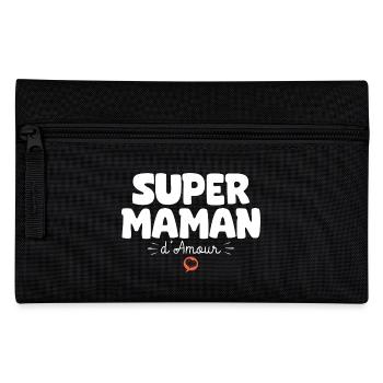 Maman drôle Fête des mères Super maman d'amour - Trousse - noir - Devant