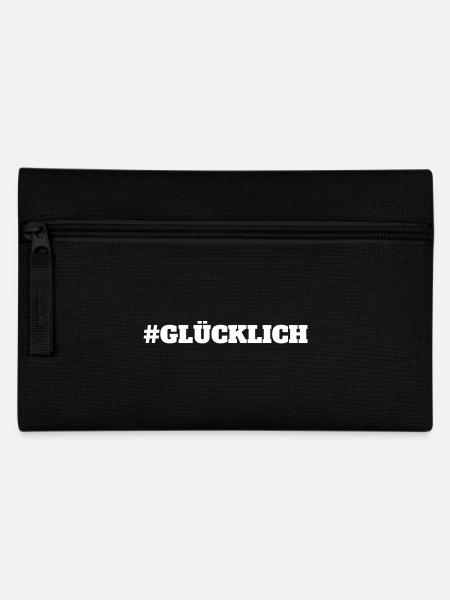 Glücklich Glück Liebe - Federtasche - Schwarz