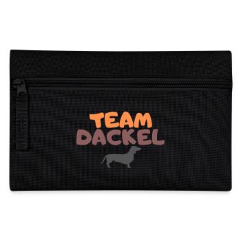 Team Dackel Hundefreund Hundeliebhaber - Federtasche - Schwarz - Vorne
