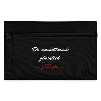 Du machst mich glücklich Lieblingsmensch - Federtasche - Schwarz - Vorne