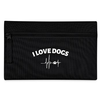 I love dogs Ich liebe Hunde Hundemensch - Pencil Case - black - Front