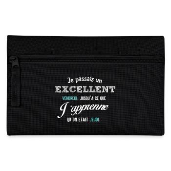 Je passais un excellent vendredi - Trousse - noir - Devant