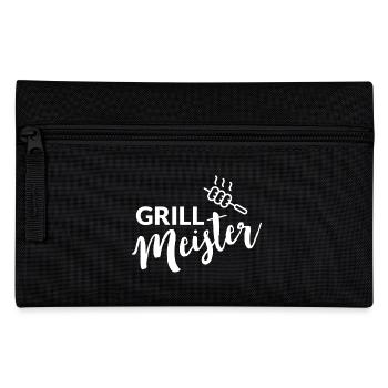 Grillmeister mit Grillzange - Federtasche - Schwarz - Vorne