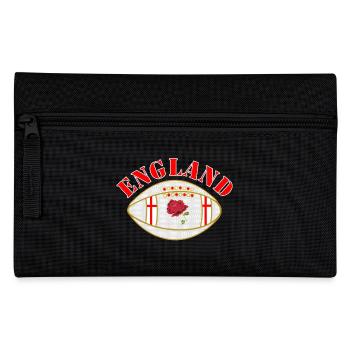 England rose style oval rugby ball - Pencil Case - black - Front