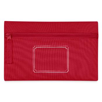 white frame with brushstroke border - Pencil Case - red - Front