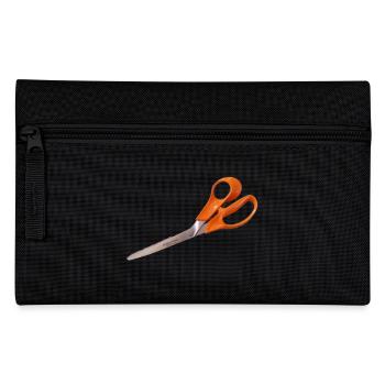Orange Schere - Federtasche - Schwarz - Vorne