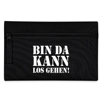 Bin da kann losgehen - Federtasche - Schwarz - Vorne
