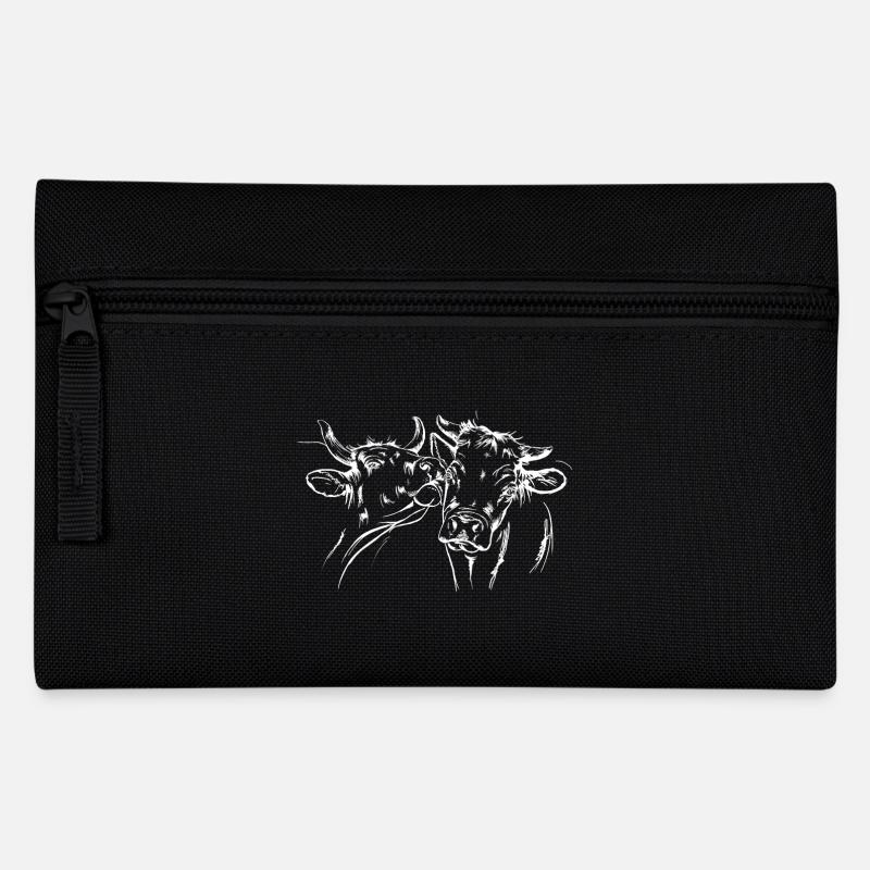 Kühe Küsse - Federtasche - Schwarz