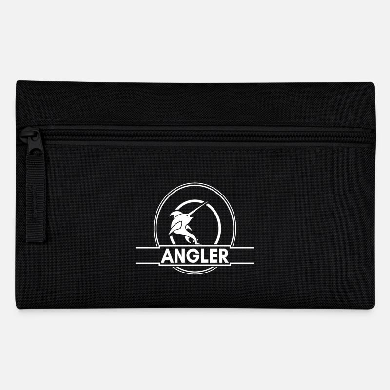 Angler - Weiß - Federtasche - Schwarz