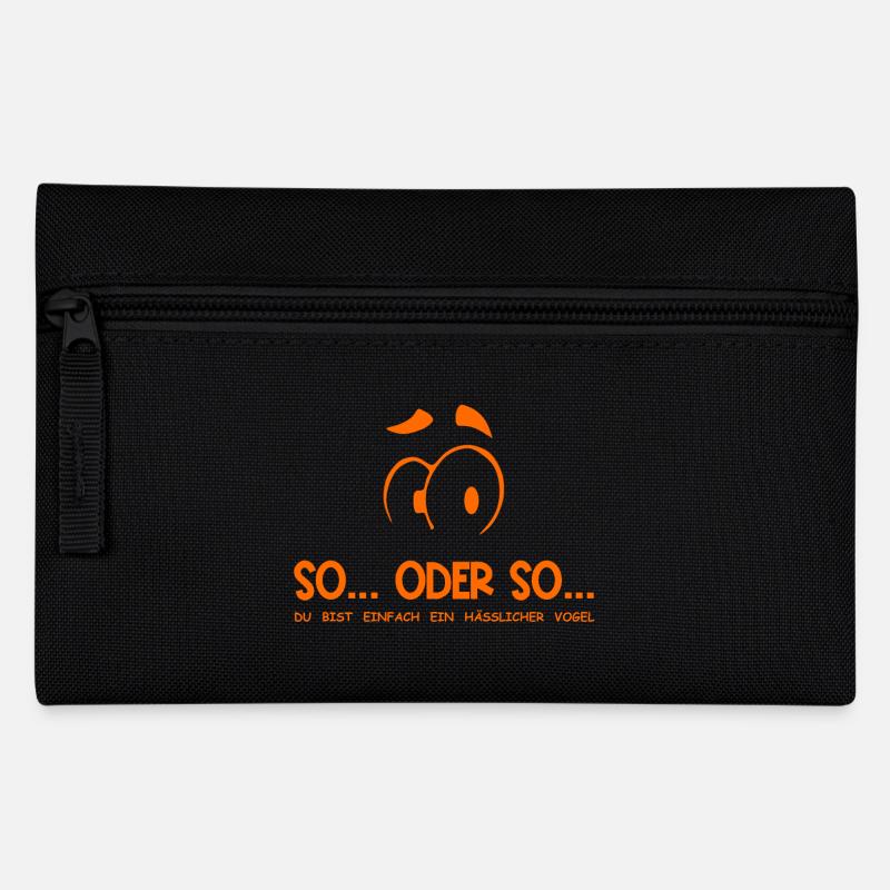 So...Oder So: Hässlicher Vogel - Orange - Federtasche - Schwarz