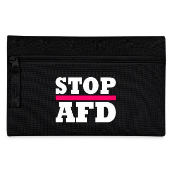 Stop afd - Federtasche - Schwarz - Vorne