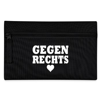 Gegen rechts - Federtasche - Schwarz - Vorne