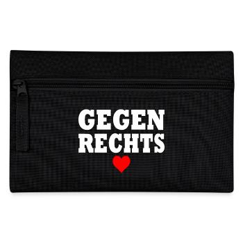Gegen rechts - Federtasche - Schwarz - Vorne