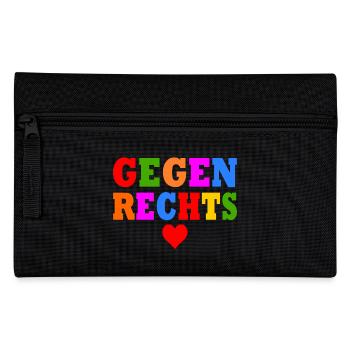 Gegen rechts - Federtasche - Schwarz - Vorne