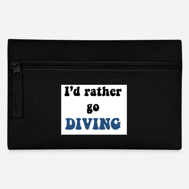 Diving Diver sticker - Pencil Case - black