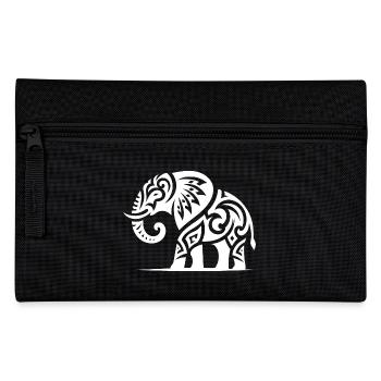 Tatouage d’art éléphant avec de grandes défenses - Trousse - noir - Devant