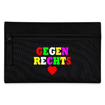 Gegen rechts - Federtasche - Schwarz - Vorne