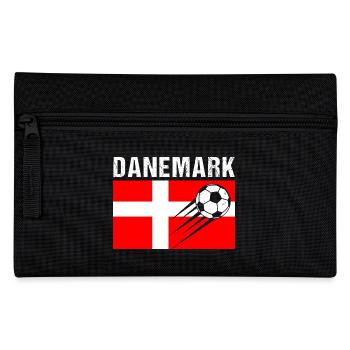 Denmark Flag Danish Football Gift - Pencil Case - black - Front