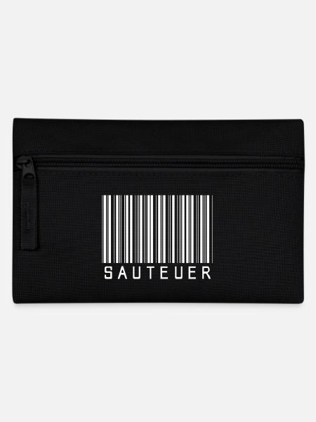 Strichcode "SAUTEUER" weiß - Federtasche - Schwarz