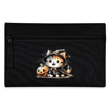 Halloween cat with pumpkin - Pencil Case - black - Front