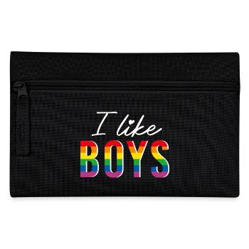 LGBTQIA+ I like boys rainbow flag gay - Pencil Case - black - Front