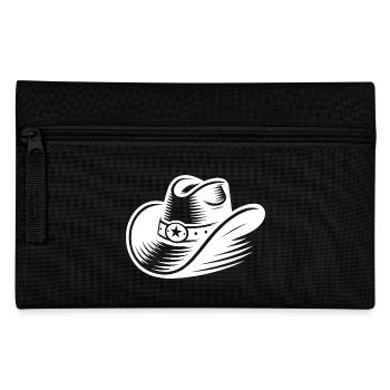 Stilvoller klassischer Cowboyhut im Western Style - Federtasche - Schwarz - Vorne