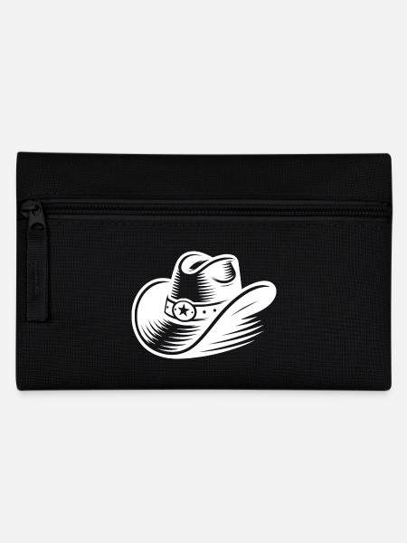 Stilvoller klassischer Cowboyhut im Western Style - Federtasche - Schwarz