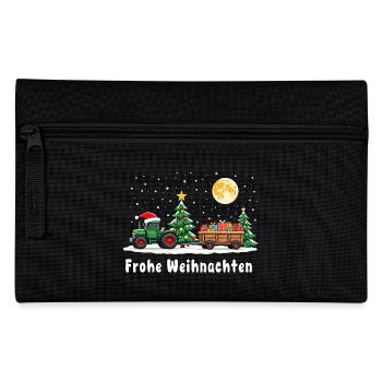 Fröhliche Weihnachten Santa Traktor - Federtasche - Schwarz - Vorne
