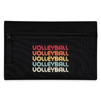 Retro Volleyball Vintage Volleyball Funny Sports - Pencil Case - black - Front
