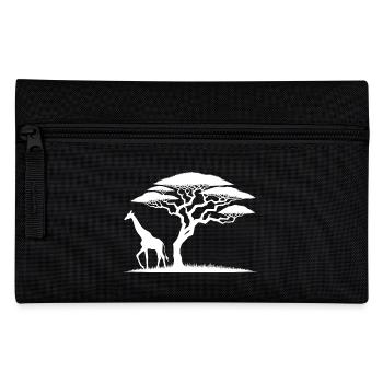 Giraffe and Acacia Silhouette African Nature - Pencil Case - black - Front