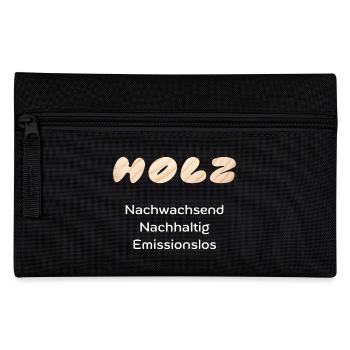 Holz nachhaltig, nachwachsend, emissionslos. - Federtasche - Schwarz - Vorne