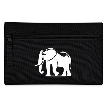 Large elephant silhouette with tusks - Pencil Case - black - Front