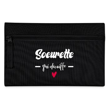 Ehefrau Schwester, die sich die Haare föhnt Beste Schwester - Federtasche - Schwarz - Vorne