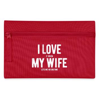 Ich liebe meine Frau - Golf - Geschenk - Federtasche - Rot - Vorne