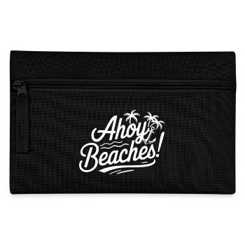 Ahoy Beaches | Lustiges Strand & Urlaub - Federtasche - Schwarz - Vorne
