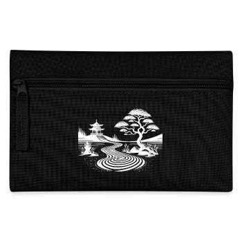 Meditativer Balance Japanischer Tempel Garten - Federtasche - Schwarz - Vorne