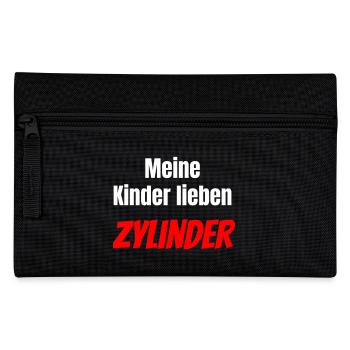 Meine Kinder lieben Zyliner - Federtasche - Schwarz - Vorne