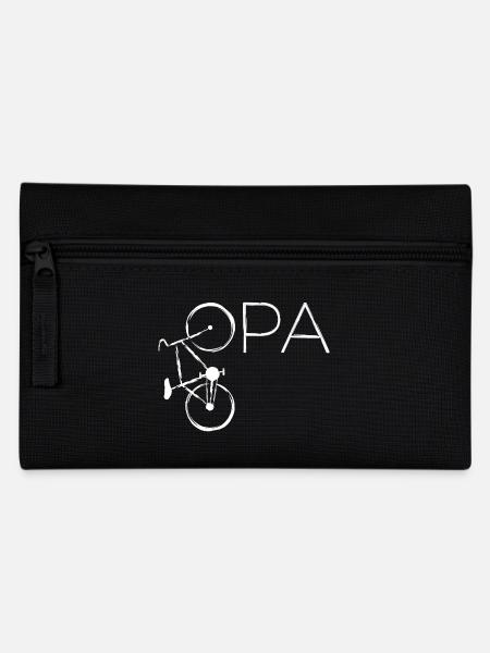 Fahrrad Opa - Fahrrad Spruch - Federtasche - Schwarz