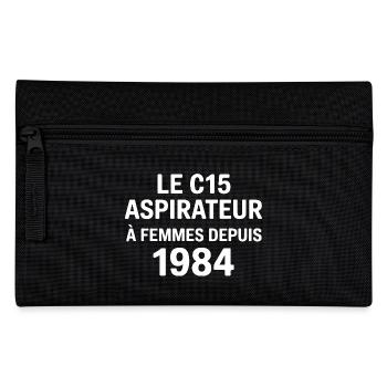 Der C15 Damenstaubsauger Geschenk C15 vom Herrn - Federtasche - Schwarz - Vorne