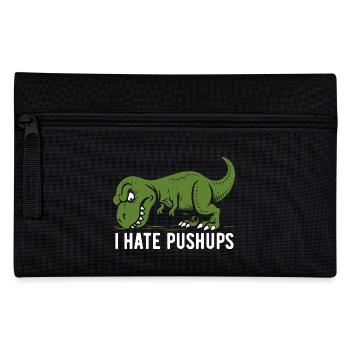 T-Rex - I hate pushups - Geschenk - Federtasche - Schwarz - Vorne
