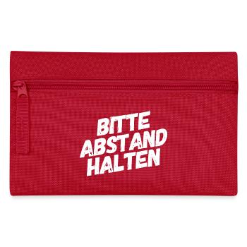Bitte Abstand halten - Federtasche - Rot - Vorne