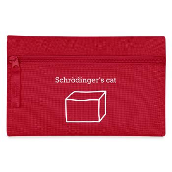 Schrödingers Katze – Quantenphysik Kultmotiv - Federtasche - Rot - Vorne